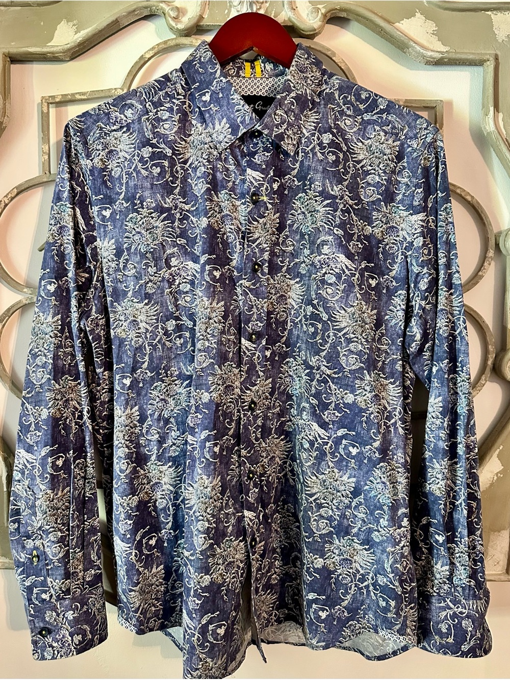 Robert Graham Saint Long Sleeve Slim Fit Shirt Size Large